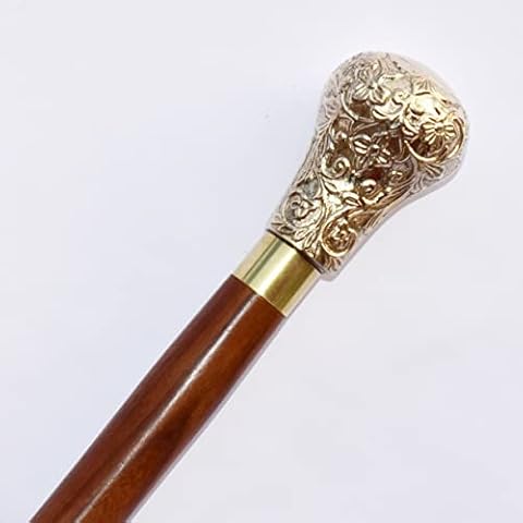 Medieval Replicas Antique Look Victorian Style Walking Stick for Men and Women - 95 cm Canes and Walking Sticks in Premium Quality Rosewood with a Brass Handle - Elegant Walking Cane from India Cover