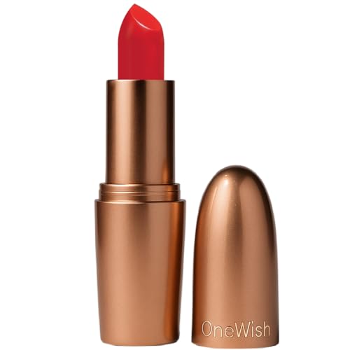 Image of One Wish Creamy Matte Lipstick - Red Flag Shade 27 | Long Lasting | Full Coverage | Creamy Formula | High Pigment | SPF | Enriched with Vitamin E, Almond Oil & Shea Butter | 8 Hrs Wear | Smooth Finish | 3.8 gm