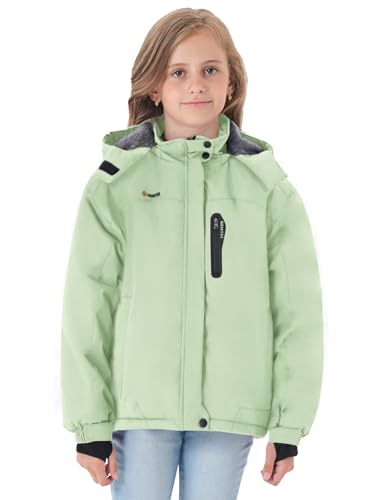 Image of GEMYSE Girl's Waterproof Ski Snow Jacket Hooded Fleece Lined Windproof Winter Jacket