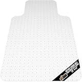 GORILLA GRIP Slip Resistant Office Chair Mat for Carpet Floors, Smooth Glide Under Desk Carpeted Floor Protector, Heavy Duty Plastic Computer Mats for Rolling Work and Gaming Chairs 29x47 Lip, Clear