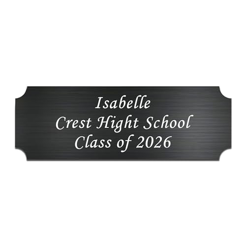 Image of Engraved Name Plates 1 inch x 3 inch Graduation Gifts Class of 2026 Custom Plaque Trophy Plates Engraved Name Plate Custom Engraved Plate Personalized Engraved Brass Plaque(Black-1, 3x1 in)