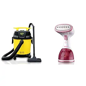 Inalsa Vacuum Cleaner Wet and Dry Micro WD10-1000W,14KPA Suction and Impact Resistant Polymer Tank & Inalsa Steamax 1200-Watt Garment Steamer with Detachable Fabric & Steam Brush & 260ml