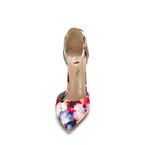 DREAM PAIRS Women's Coco High Heels Chunky Pumps,Floral,6.5 - image 5