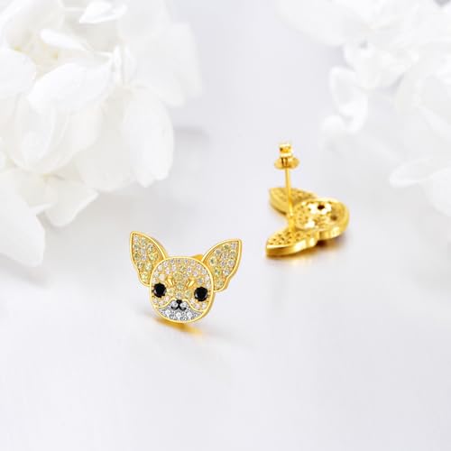 YFN Dog Stud Earrings Sterling Silver Dog Breed Earrings Jewelry Puppy Gifts for Women3