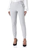 Kaffe Women's Pants Cropped Length Elastic Waist Elastic Cuffs Regular Fit, Pantalones De Las Mujeres, Light Grey Melange,