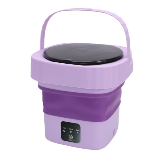 Denash Mini Lavadora Plegable de 6 Litros con Modos de Lavado Duales, Color Morado (Enchufe de la UE 100-240V)