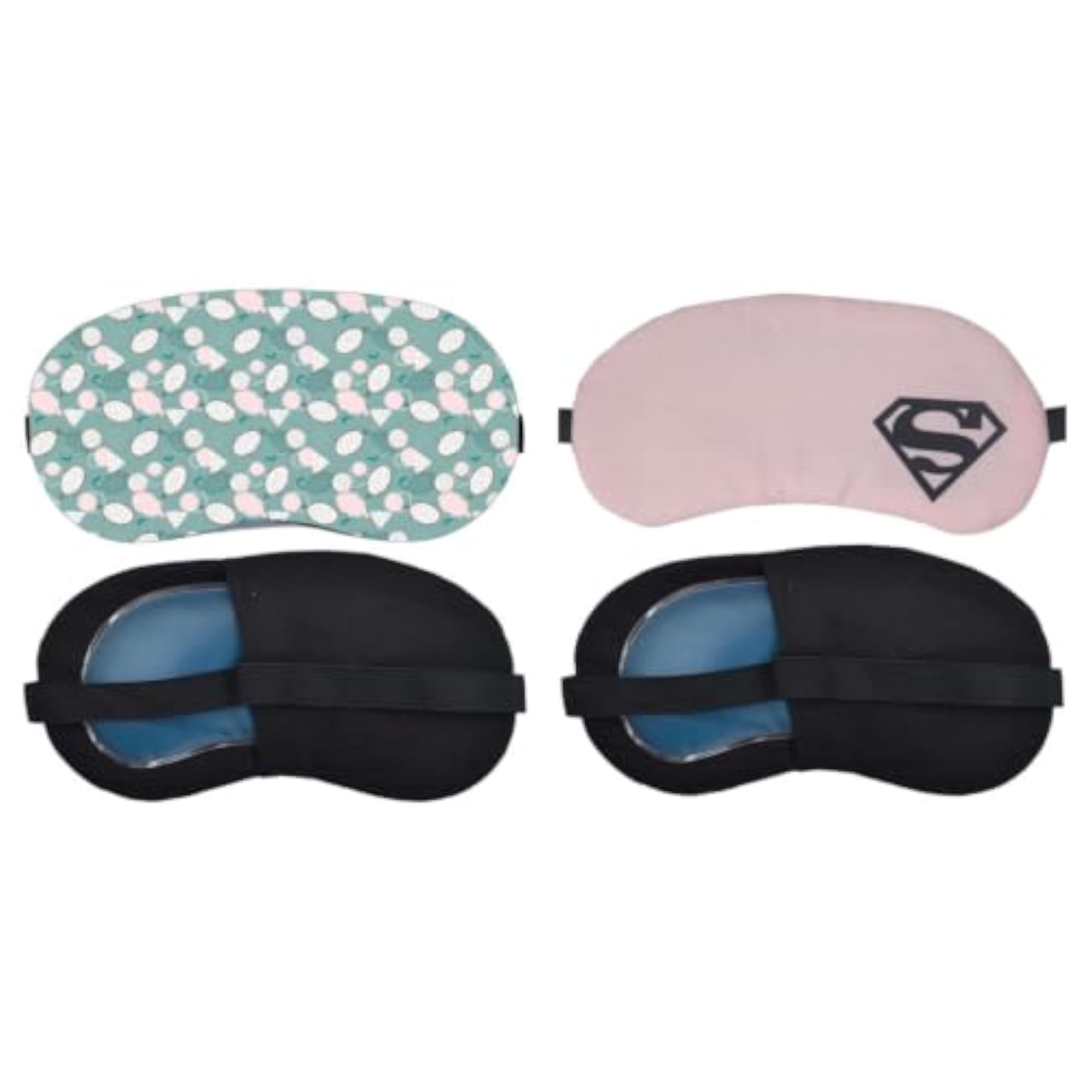 Pack of 2 Soft Blindfold Sleeping Masks with Adjustable Strap