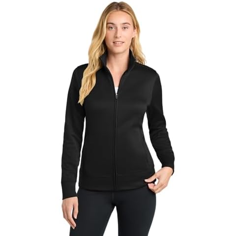 SPORT-TEK Women's Sport-Wick Fleece Full Zip Jacket, Black, M Cover