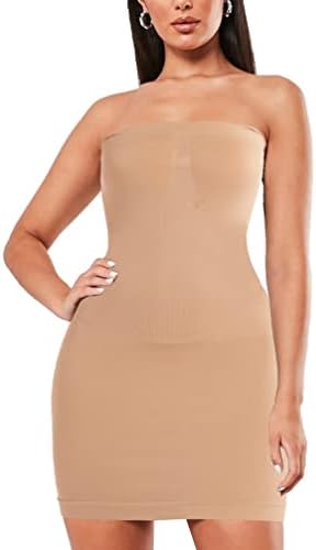 Ausook Strapless Shapewear for Women Strapless Slips for under Dresses Full Shapewear Dress Slips Slip Black Mini Dress
