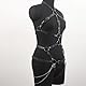 FLUTOY Harness Damen Leder,Body Harness Sexy Dessous Damen für Sex,Domina Outfit Damen Unterwäsche Reizwäsche hochwertig erotisch BDSMs Dessous Kinky Outfit Woman (T3)
