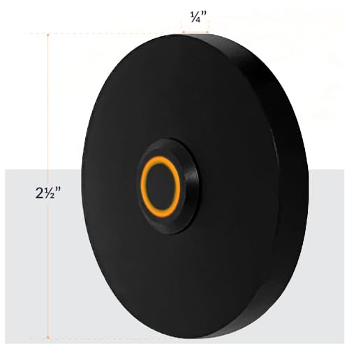 Newhouse Hardware Circular Lighted Wired Metal Doorbell Button in Black BT6CL, for Doorbell Chime, Buzzer, or Ringer, Door Bell Button Only, Buzzer Button with LED Button Light