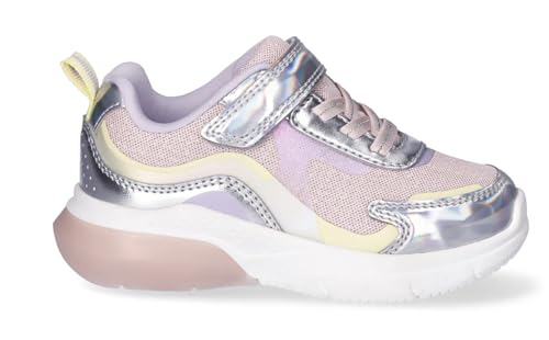 Light Up Sneakers for Girls, Glitter Mesh, Iridescent Design, Bungee Laces with Strap2