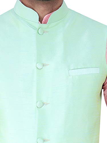 Image of Sadree Silk Men's Kurta Pajama Waistcoat or Nehru Jacket Set