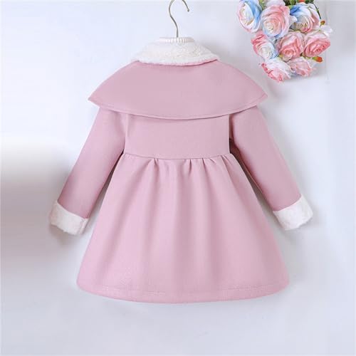 Toddler Baby Girls Wool Blend Coat Fle𝐞ce Lapel Shawl Button Down Dress Outwear Trench Jacket Winter 5t down Coat Girls3