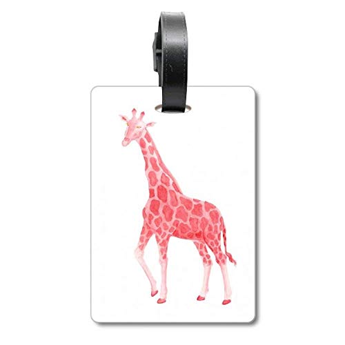Étiquette pour valise girafe rouge pour personnaliser et sécuriser votre bagage