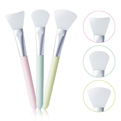 SOMIER 3pcs Silicone Face Mask Brush Flexible Facial Mask Applicator for Mud Clay Charcoal Mixed Mask Soft Beauty Tool 3 Type