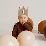 Handmade Crown Hat 1st Birthday for Baby Boy Girl 1-3 Years Birthday Party Decoration Headband - Image 3