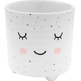 Gruss & CO Blumentopf Motiv Augen | New Bone China Porzellan, 10 cm, Mehrfarbig | Dekorieren, Gartendeko, Balkondeko | 48239