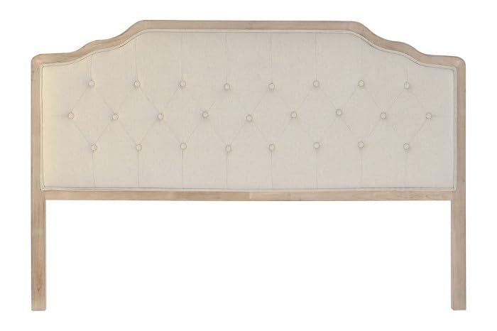 Cabecero de Cama para 150-160-180 cm capitone Beige de Madera y Poliester 180x10x120 cm