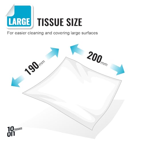 Image of 10on Lite 2 Ply Soft Facial Tissue Paper,Large Size Napkins, Pack of 4 (100 Pulls x 4 Box = 400 Pulls), Box Color May Vary