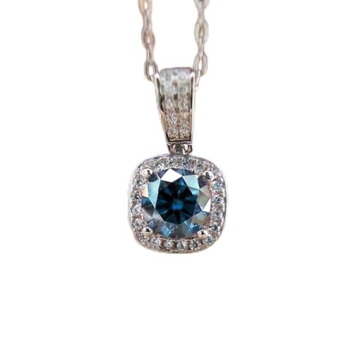 ODHLMFQ 1 Carat D Moissanite Square Pendant Necklace with S925 Silver Women Jewelry Wedding Gift