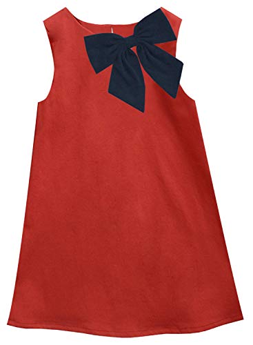 Image of A.T.U.N. (ALL THINGS UBER NICE) Girls Printed Sleeveless Knee Length Casusl Dress with Bow Style