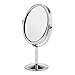 Vanity Mirror 6 inch Height Beauty Make Up Tabletop Mirror Cosmetic Dual Side Normal+Magnifying Stand Mirror Makeup Mirrors (Color : Silver)