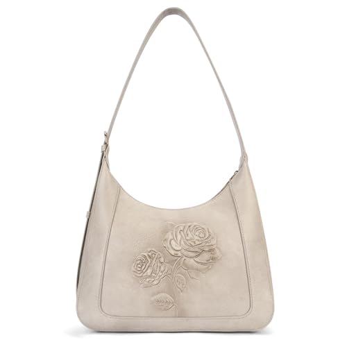 Image of Shoulder Bag for Women, Small Embossed Vegan Leather Hobo Purse | Elegant Crescent Shape Shoulder Purse with Top Handle, Adjustable Strap, Underarm Style for Daily Use, Travel & Gift Choice