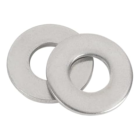 3/8" x 7/8" Stainless Flat Washer,18-8 (304) Stainless Steel Washers,0.4" ID x 0.866" OD x 0.078" Thick(50Pcs) Cover