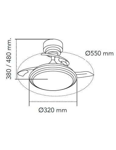 Ventilateur Plafonnier Cristalrecord Antila Mini 6 Vitesses Et Télécommande - vue 10