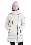 Puños elásticos khujo Abrigo de mujer GMMANA acolchado, cuello alto, forro polar, bolsillos con cremallera