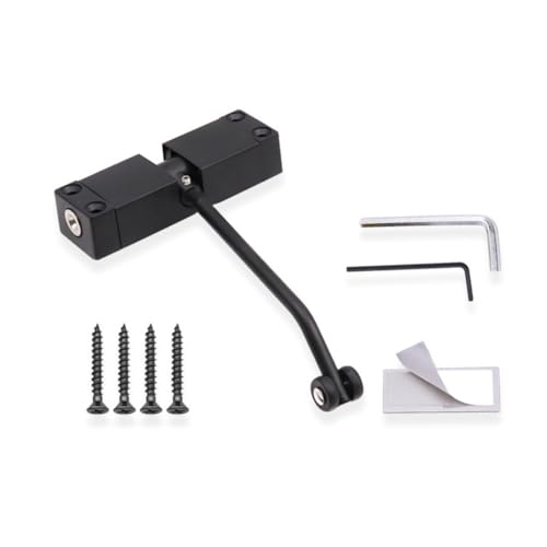 Homeponnew Hydraulischer Türschließer, robuster Edelstahl-Feder-Türschließer für den privaten und gewerblichen Gebrauch, Schwarz