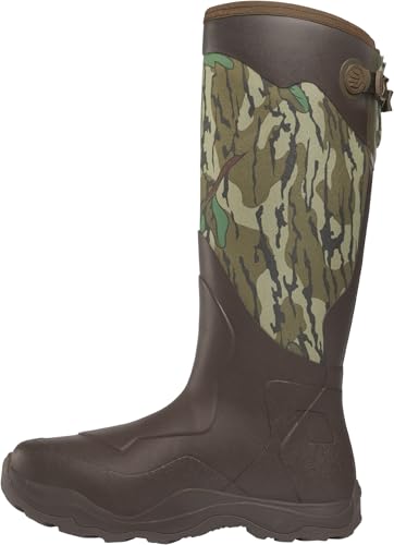 LaCrosse Men’s Alpha Agility 17” Waterproof Hunting Boots with Traction Agility Outsole, Premium Natural Rubber Construction, and EVA Footbed, Mossy Oak Green Leaf - 9