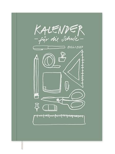 Eine der Guten Lehrerkalender 2026/2027 A4 Softcover Lehrerplaner Schuljahr 2026 2027 | Leseband Notenlisten & Klassenlisten | nachhaltig FSC-Papier klimaneutral | Grün Weiß