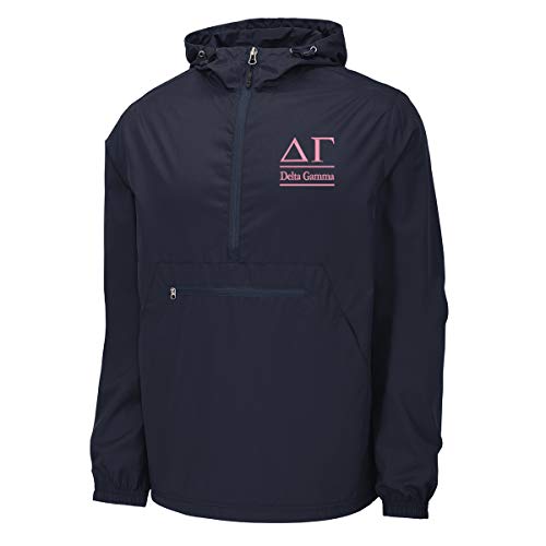 Delta Gamma Windbreaker - Anorak Pullover Jacket - Quarter Zip