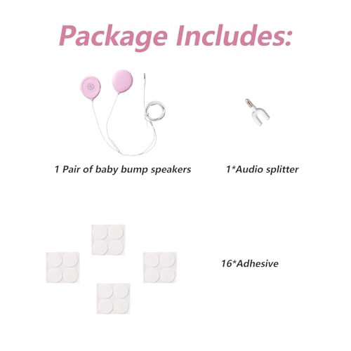 baby bump headphones-prebatal belly speakers for women during pregnancyplay and share music to your babypink