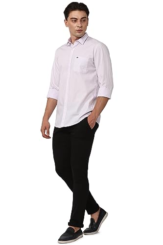 Image of Peter England Men's Slim Fit Full Sleeve Cotton Solid Casual Shirt with Pocket