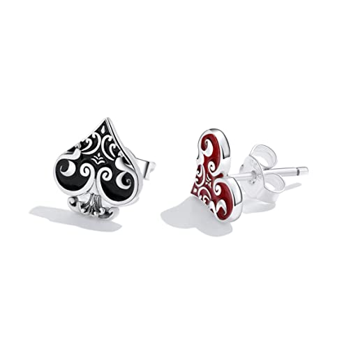 MUNDELL 925 Sterling Silver Classic Bow Knot Stud Earrings Butterfly Owl Poker Heart Hypoallergenic Earrings for Women Fine Jewelry3