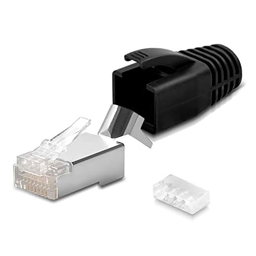 CAT 7 CAT 6 CAT 6A nätverkskontakt RJ45 nätverk plugg guldpläterade kontakter böjskydd tyll orange, färg: svart, kvantitet: 1 styck