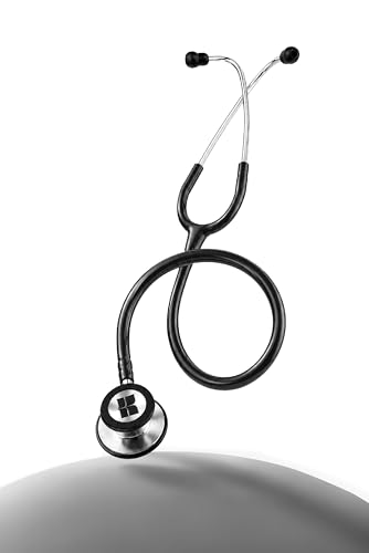 Image of Knya 6sense Stethoscope for Doctors & Residents | Tunable Diaphragm | Dual-Head Chest Piece for Adult & Pediatric Use | Lightweight Stainless Steel | Latex-Free Tubing | Soft-Seal Ear Tips | Premium Gift Box | for Medical Students (Black)
