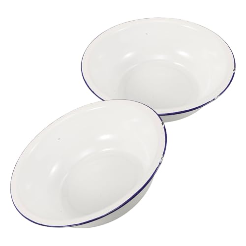 Bain de Pied Émail Blanc Healvian Facile à Nettoyer Lot de 2