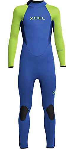 XCEL Junior Axis 4/3mm Back Zip - Azul Lima - Easy Stretch - Unisex - New Plush Thermo Lite Infrared Chest