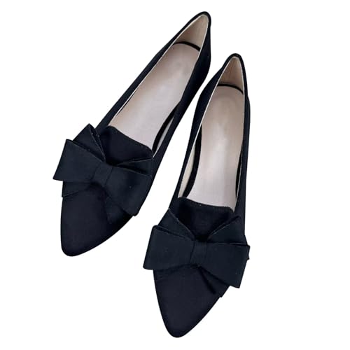 Dear Time Women's Comfortable Soft Cushion Slip-On Loafer Flats, Pointed Toe, Bow Knot, All Occasion, US 4.5-10.5
