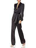 KENDALL + KYLIE Women's Bell Sleeve Belted Jumpsuit, Black, Small