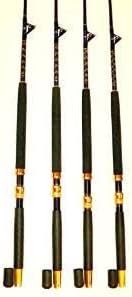 OKIAYA COMPOSIT 30-50LB Blueline Series Saltwater Big Game Roller Rod Set of 4 6FT