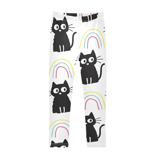 Cat Doodle Girls Leggings,Workout Leggings for Girls Toddler Athletic Legging Size for 3-10T