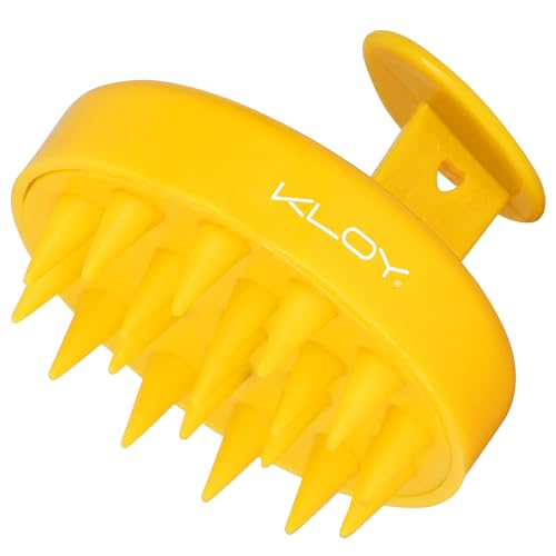 Image of KLOY Round Hair Scalp Manual Massager Shampoo Hair Brush, Super Soft Bristles for Exfoliating, Anti-Dandruff (Yellow)