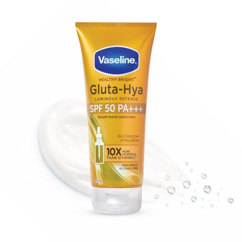 Image of Vaseline Gluta Hya - Antioxidant SPF 50 PA+++ Sunscreen for Face & Body | Glutathione & Hyaluronic Acid infused Sunscreen 175 ML