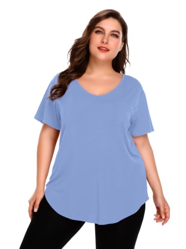 Image of BELAROI Women Plus Size Tops V-Neck Tunics Shirts