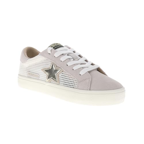 VINTAGE HAVANA Womens Free Metallic Lace Up Sneakers Shoes Casual - Gold, Grey2